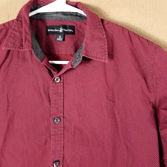 BEVERLY HILLS Polo Club Button Down Shirt Men's Casual long sleeve collared Smal - Picture 2 of 8